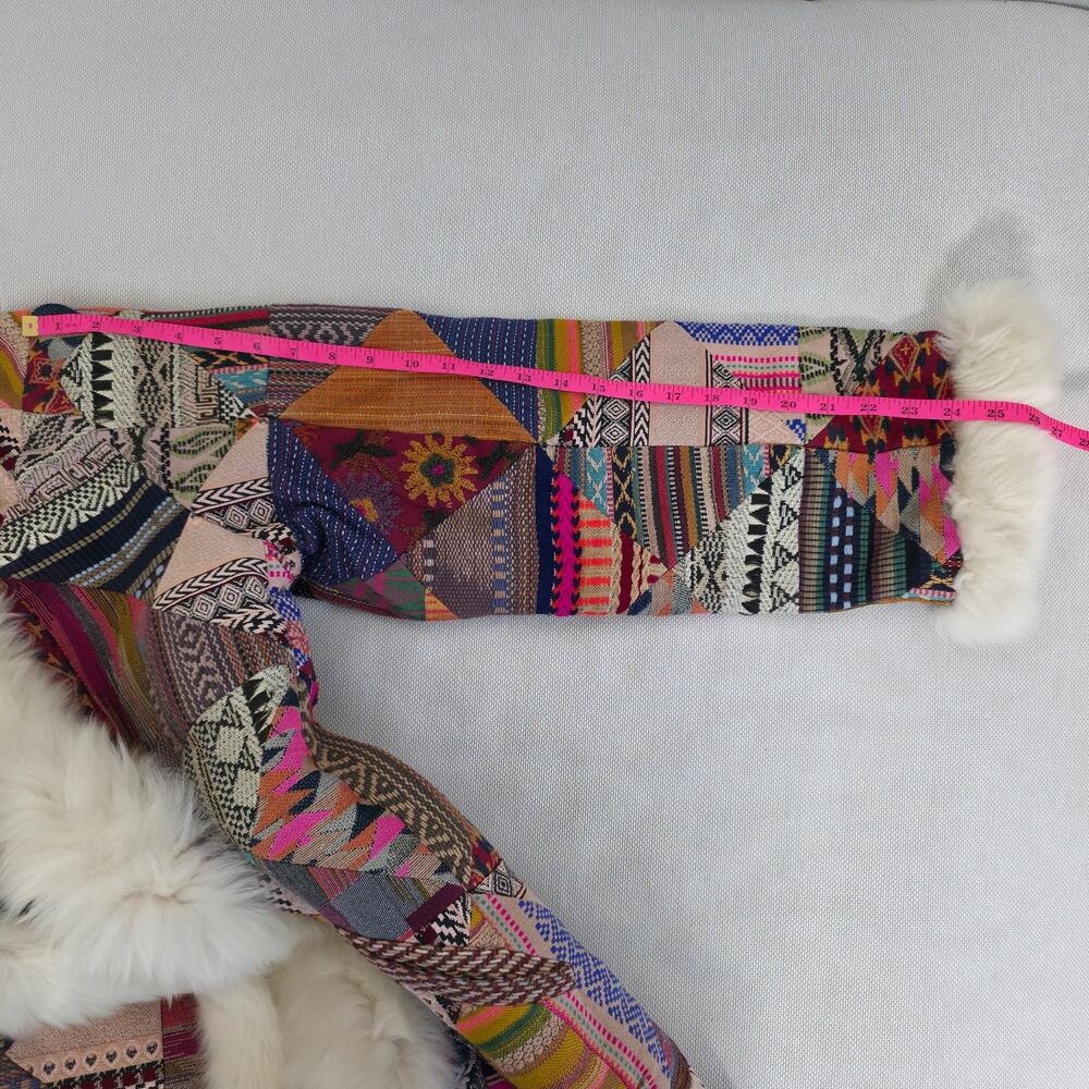 Free People Caravan Patchwork Shearling Trim Coat Sz M NWT - Picture 7 of 11